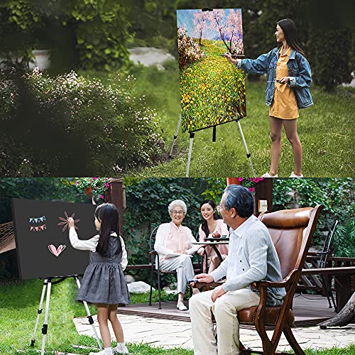 Artist Easel Stand, RRFTOK Metal Tripod Adjustable Easel for Painting Canvases Height from 17 to 66 Inch,Carry Bag for Table-Top/Floor Drawing and Didplaying
