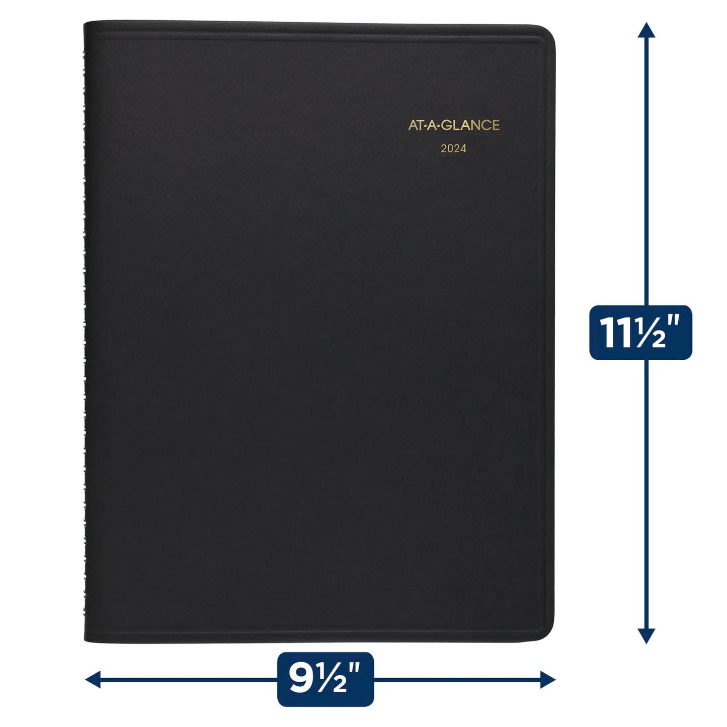 AT-A-GLANCE 2024 Monthly Planner, 9" x 11", Large, 15 Months, Black (702600524)