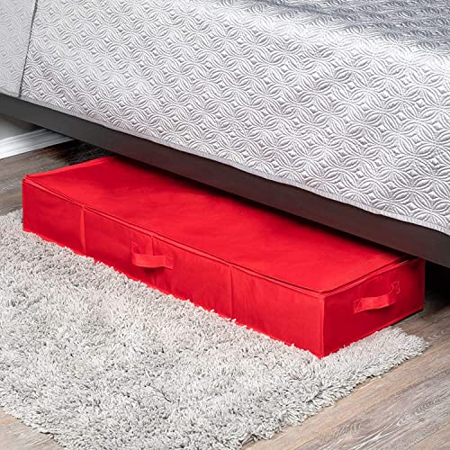 Wrapping Paper Storage Container – Fits up to 27 Rolls 1 3/8” Diam. - Underbed Gift Wrap Organizer Bags, Wrapping Paper Rolls, Ribbon, and Bows - Under Bed- Durable Material 600D - Up to 40" Rolls