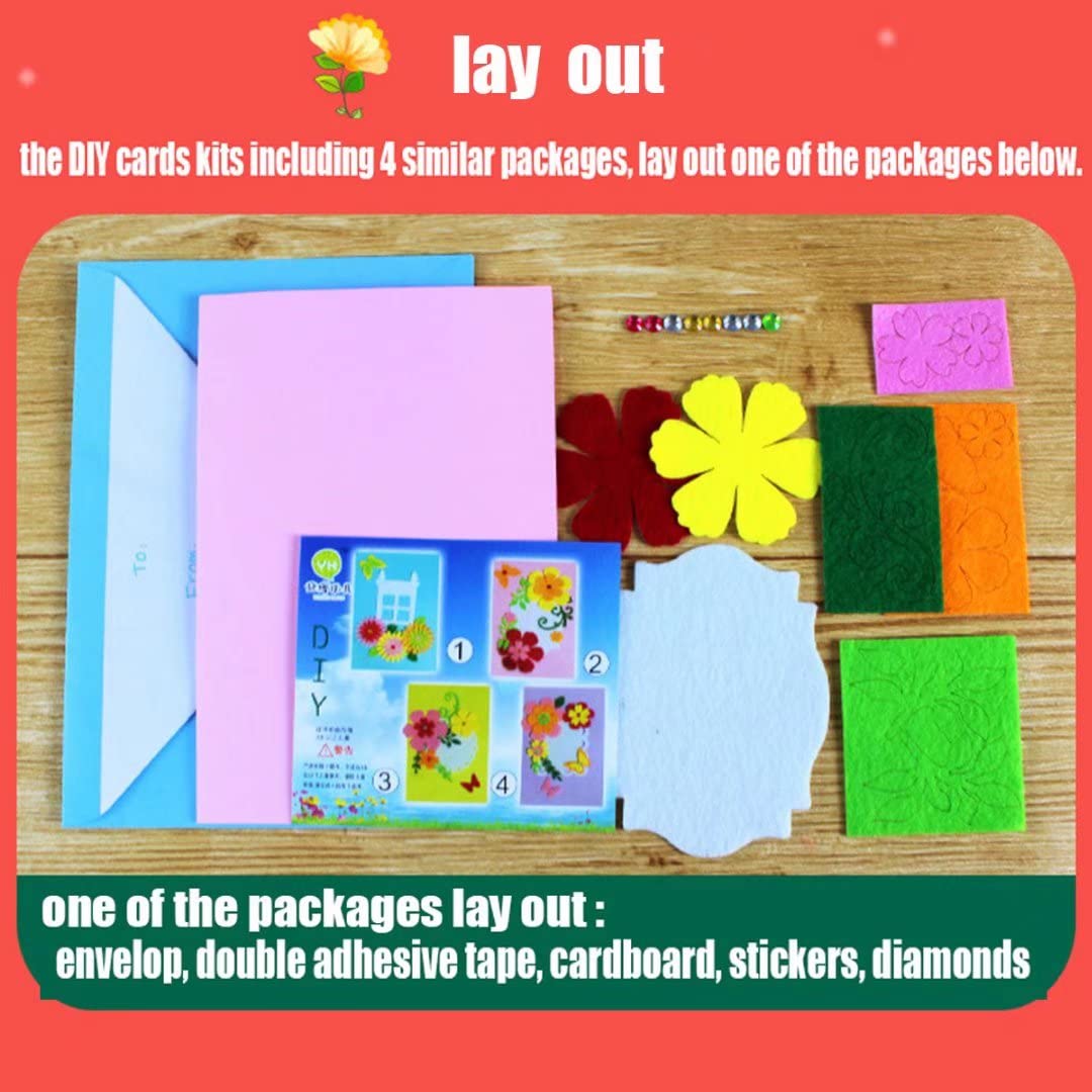 QIAONIUNIU Card Making Kits DIY Handmade Greeting Card Kits for Kids, Christmas Card Folded Cards and Matching Envelopes Thank You Card Art Crafts Crafty Set Gifts for Girls Boys