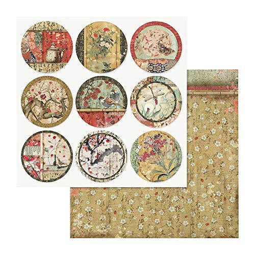 Stamperia International KFT Paper Sheets - Oriental Garden, 30.5 x 30.5 (12" x 12"), Multicoloured
