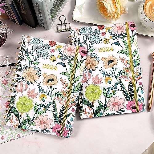 mstf 2024 Planner โ Weekly ๏ผ Monthly Planner 2024, Jan. 2024 โ Dec. 2024, 6.4" x 8.5" with Tabs, Flexible Hardcover, Thick Paper, Strong Twin-Wire Binding, Back Pocket, Inspirational Quotes ๏ผ Notes