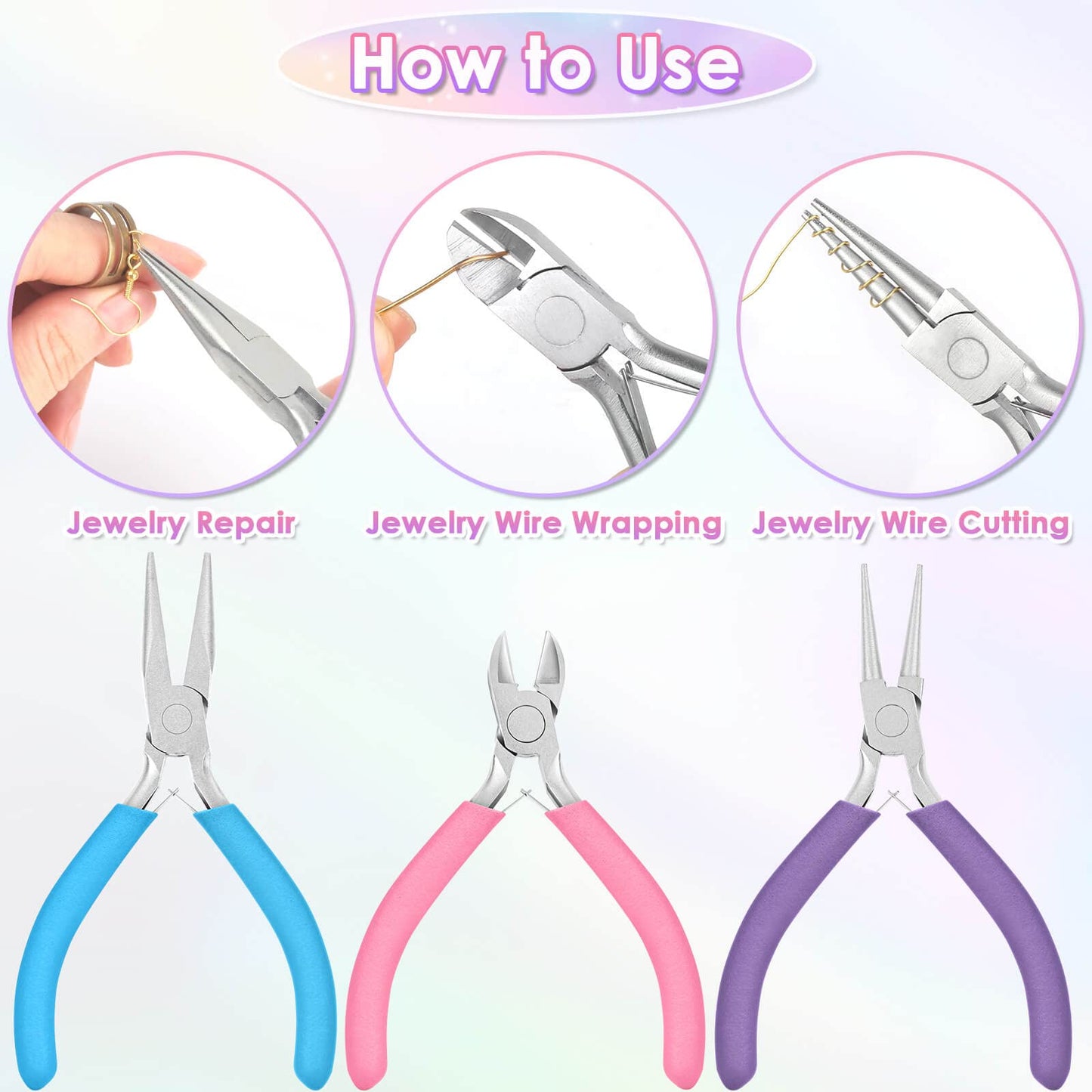 Pliers for Jewelry Making, Shynek Jewelry Pliers Set Includes Needle Nose Pliers, Round Nose Pliers and Wire Cutters, Jewelry Making Tools for Jewelry Repair, Wire Wrapping, Beading and Crafts