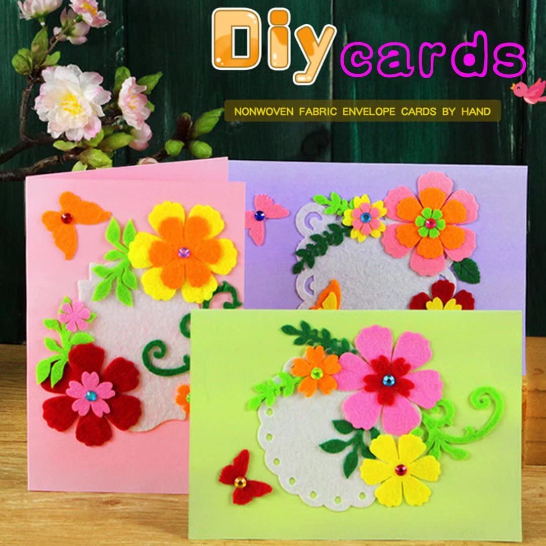 QIAONIUNIU Card Making Kits DIY Handmade Greeting Card Kits for Kids, Christmas Card Folded Cards and Matching Envelopes Thank You Card Art Crafts Crafty Set Gifts for Girls Boys