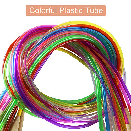 18 Pairs Bamboo Knitting Needles Set, Vancens Circular Wooden Knitting Needles with Colorful Plastic Tube, Small Tools for Weave are Included, 18 Sizes: 2mm - 10mm, 31.5" Length