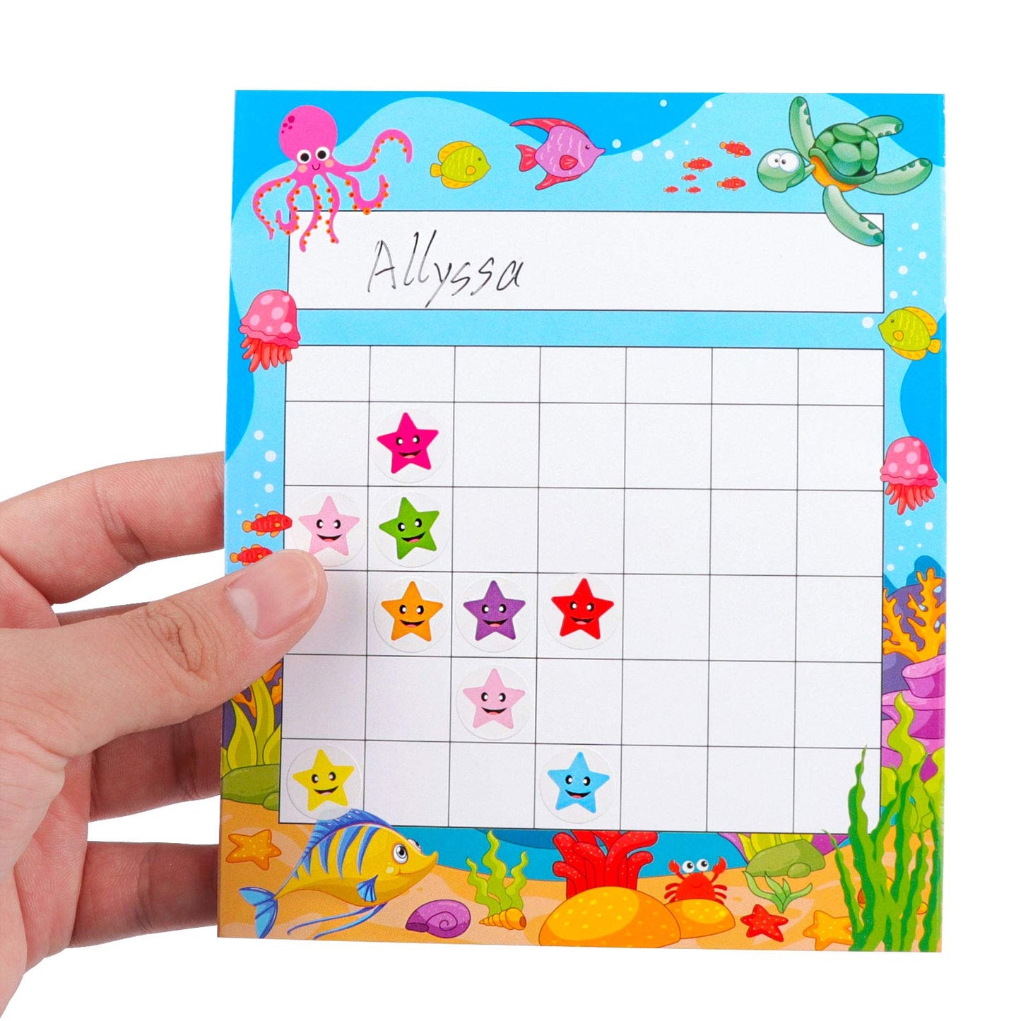Pack of 66 Incentive Chart with 2080 Reward Star Stickers for Kids Students Classroom Behavior, Animal & Marine Theme