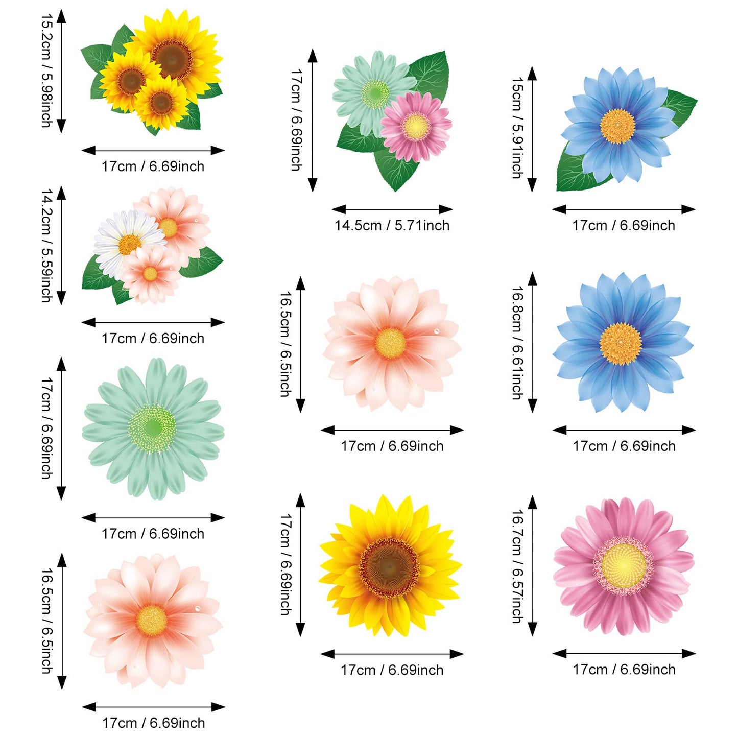 30 Pcs Flowers Butterfly Hanging Swirl Decorations, Spring Summer Sunflower Baby Shower Decor for Women Kids Birthday Easter Party Baby Shower Mother's Day Wedding Supplies (Flower)