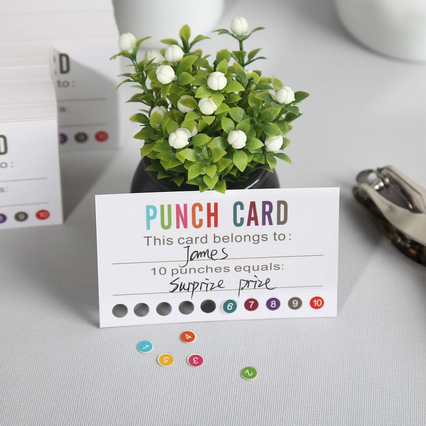 ONEDONE Punch Cards (Pack of 200) Reward Punch Cards for Classroom Behavior Incentive Awards for Kids Students Teachers Home Classroom School Business Loyalty Gift Card - 3.5" x 2"