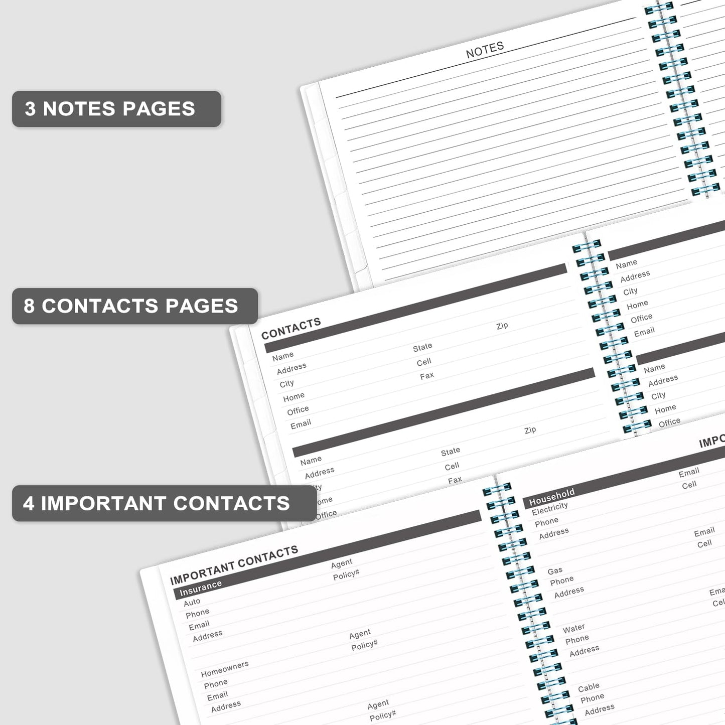 2024-2026 Monthly Planner/Calendar - 3 Year Monthly Planner 2024-2026, 36 Months Planner from Jan 2024 to Dec 2026, 9'' x 11'', 36 Months Tabs, Double-Side Pocket, Holidays, Notes Pages