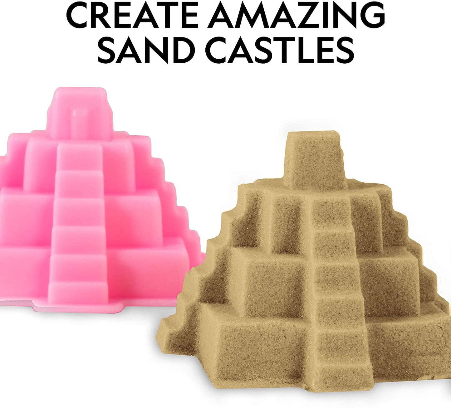 NATIONAL GEOGRAPHIC 6 Lb. Play Sand Combo Pack - 2 Lbs. Each of Blue, Purple and Natural Sand with Castle Molds - A Fun No Mess Sensory Activity, Kids Fake Sand Play Set (Amazon Exclusive)