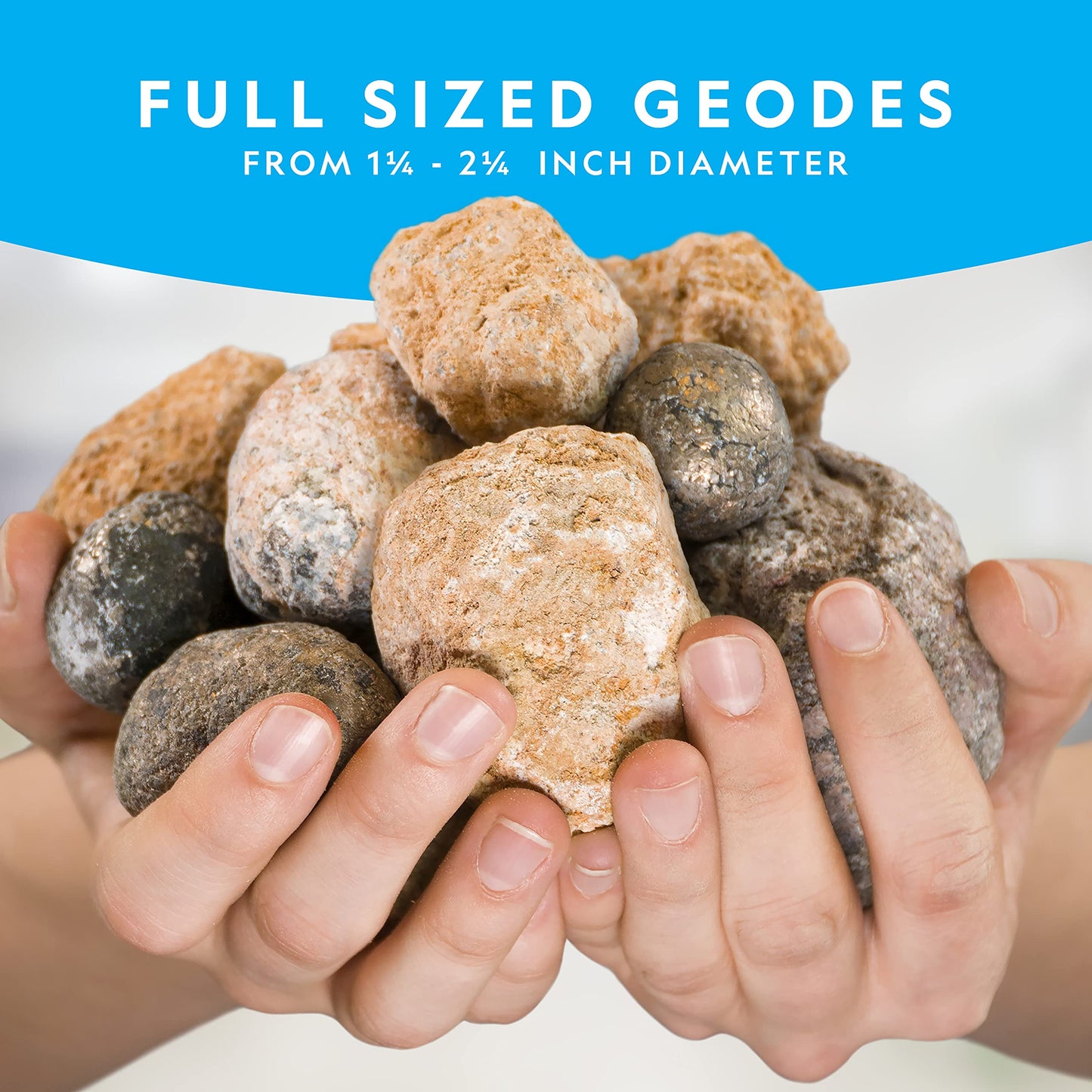 NATIONAL GEOGRAPHIC Break Open 10 Premium Geodes - Includes Goggles and Display Stands - Great STEM Science Kit, Geology Gift for Kids, Geodes Rocks Break Your Own, Toys for Boys and Girls