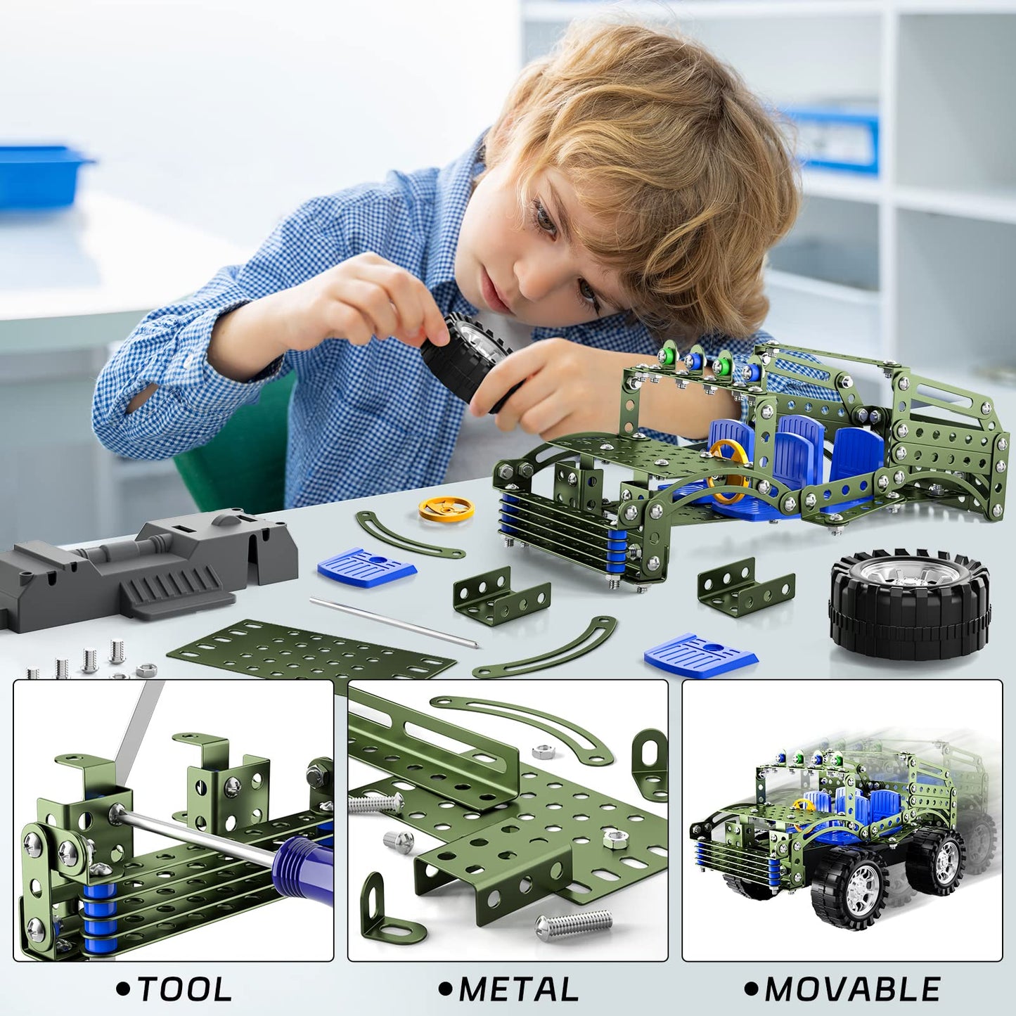 Lucky Doug 283-Piece STEM Model Truck Building Set - Engineering Toys for Kids Ages 8-12, Model Car Kits Gift for Boys 8-16 Years Old