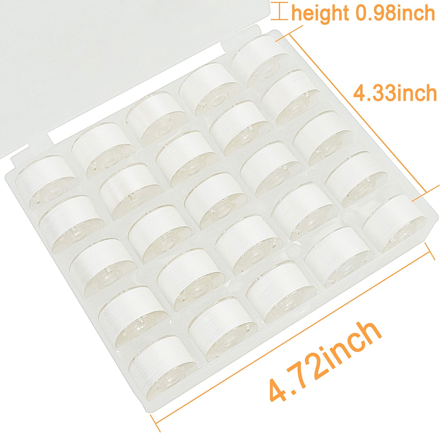 New brothread 25pcs White 60S/2 (90WT) Prewound Bobbin Thread Plastic Size A SA156 for Embroidery and Sewing Machines DIY Embroidery Thread Sewing Thread Cottonized Soft Feel Polyester Thread