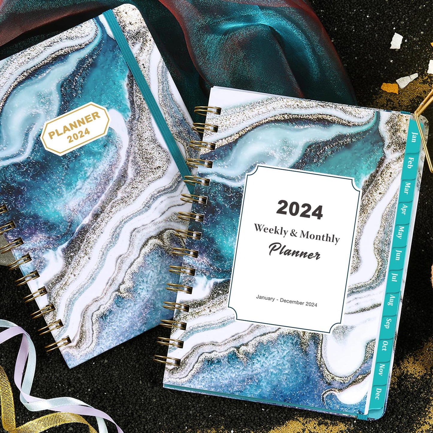 2024 Planner - 2024 Planner Weekly and Monthly, 2024 Calendar Planner from Jan 2024 to Dec 2024, Planner 2024 with, Inner Pocket, Tabs