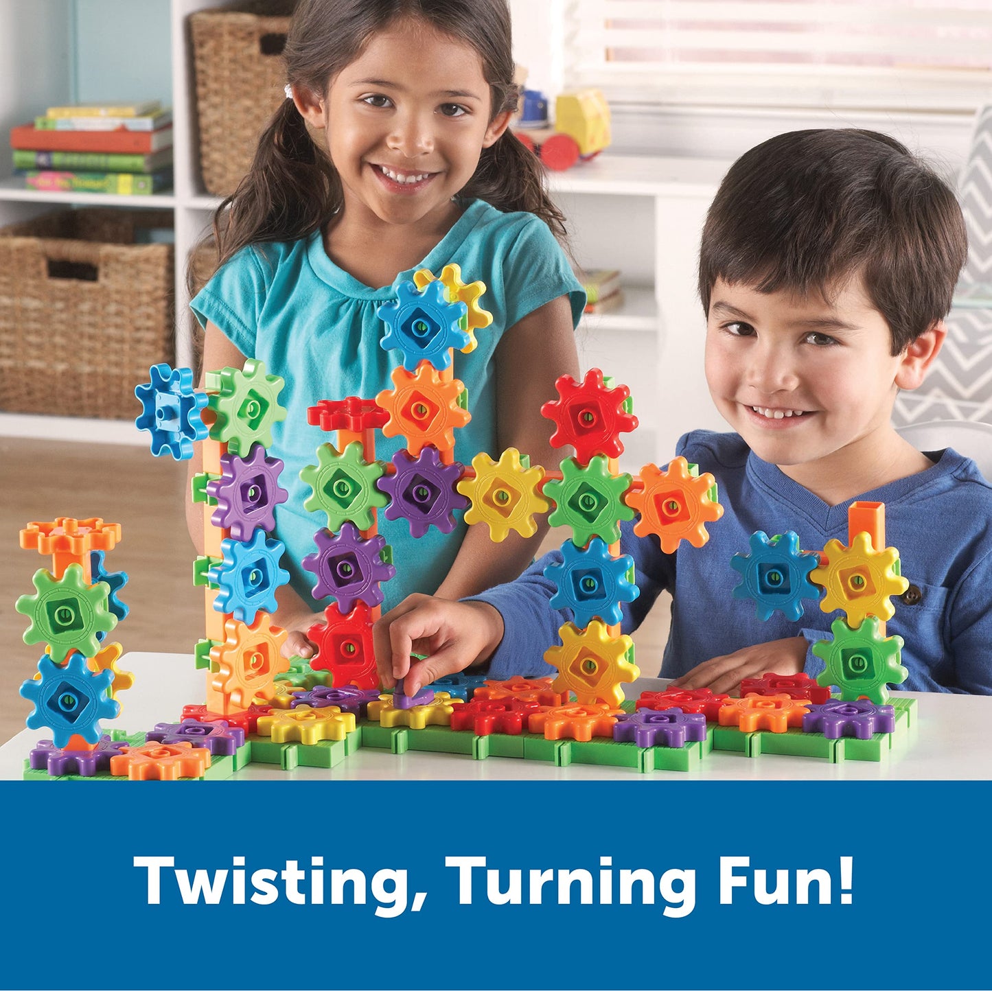 Learning Resources Gears! Gears! Gears! 100-Piece Deluxe Building Set, STEM Construction Toy Set, 100 Pieces, Ages 3+