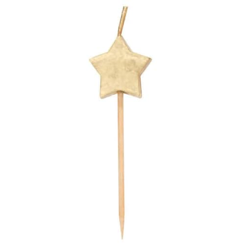 Unique Gold Star Pick Birthday Candles (Pack of 6) - Dazzling & Elegant Cake Topper, Perfect for Parties, Baking & Decorating