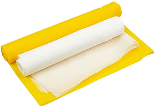 Silk Screen Printing Mesh, 100Mesh/40T White Yellow for Screen Printing Machine Equipment Accessories, Filter Painting, Polyester Fabric