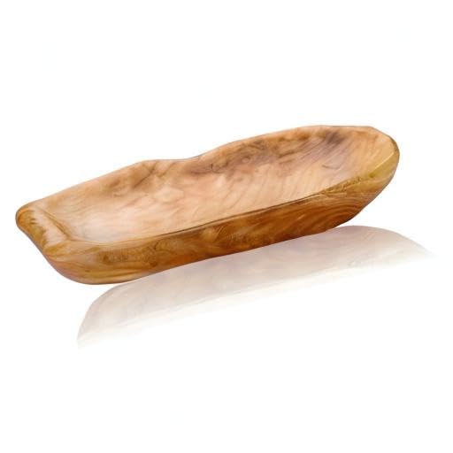 Natural Fir Root Wood Dish Bowl, Handmade Wood Serving Platter Tray Plate,Wooden Plates for Sandwich Bread Fruit Salad Snack Dough Candy Serving Appetizer Display (11.4"x7.5")