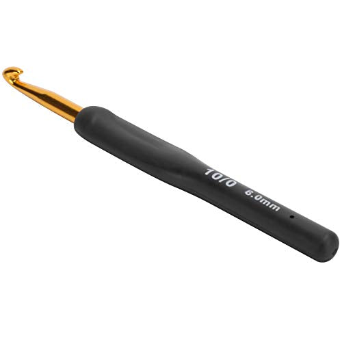 9Pcs Crochet Hook Set 2.0mm - 6.0mm Knitting & Crochet Supplies with Ergonomic Handle Crochet Hooks Kit for Arthritic Hands Sweater Sewing Thread Black Handle Craft Accessories Knitting Tools