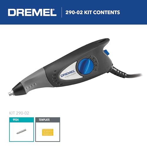 Dremel 120-Volt Engraver Rotary Tool with Stencils - Crafting Machine Perfect for DIY Personalizing and Engraving Leather, Metal, Glass, and Wood , Black, 290-02