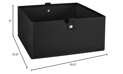 2pc Folding Storage Bins Set - 10.5” Bin Organizers with Handles - Black Closet Organizers & Storage for Toys, Games, Shoes - Foldable Cube Storage Organizer Bins for Playroom, Nursery