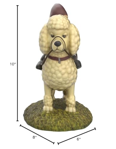 10” Poodle Garden Gnome Statue – Fun Lawn Ornament for Dog Lovers – Durable Resin Yard Decor with Faux Leather Leash – Unique Gift for Poodle Owners & Pet Enthusiasts