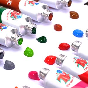 TBC The Best Crafts Acrylic Paint Set, 24 Vibrant Colors(12ml/0.4oz Tubes) Basic and Metallic Acrylic Paints for Artists, Ideal Acrylic Art Set for Canvas, Wood