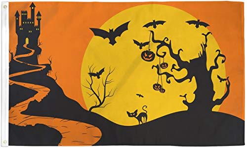 Halloween Night Flag - Premium Double-stitched 100% Polyester w/Brass Grommets 3' x 5'
