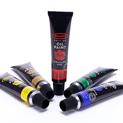 Premium Oil Paint - Set 12 Colors, Maximum Strength Pigmented Oil Paints for Professionals, Students,
