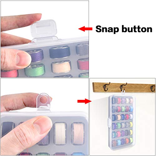 Bobbin Holder Storage Case Sewing Box Thread Organizer Holds 60pcs Bobbins for Brother Sewing Machine- 2pack(Box Only)