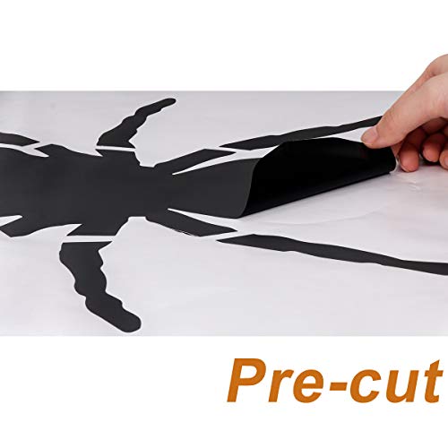 Ivenf Halloween Decorations, Extra Large Scary Spider Wall Decal Window Decor Party Supplies, 2 Sheet 51pcs