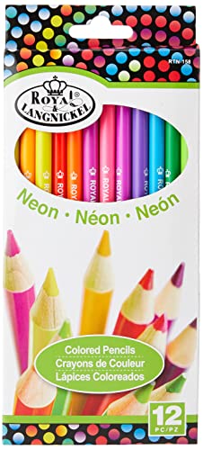 ROYAL BRUSH Neon Colored Pencils, 12 Count, 12/Pkg