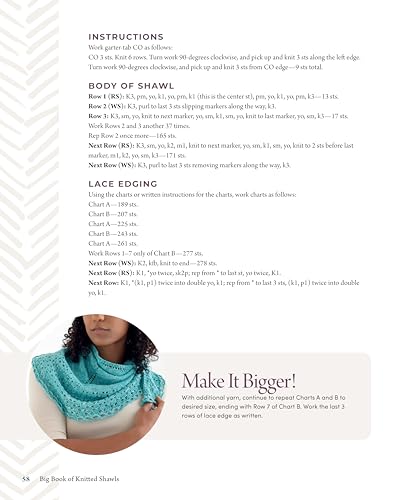 Big Book of Knitted Shawls: 35 Patterns in a Variety of Beautiful Yarns, Styles, and Stitches (Landauer) Step-by-Step Lacy Shawls, Crescents, Half-Pi or Semicircle, Scarves that Drape, and More