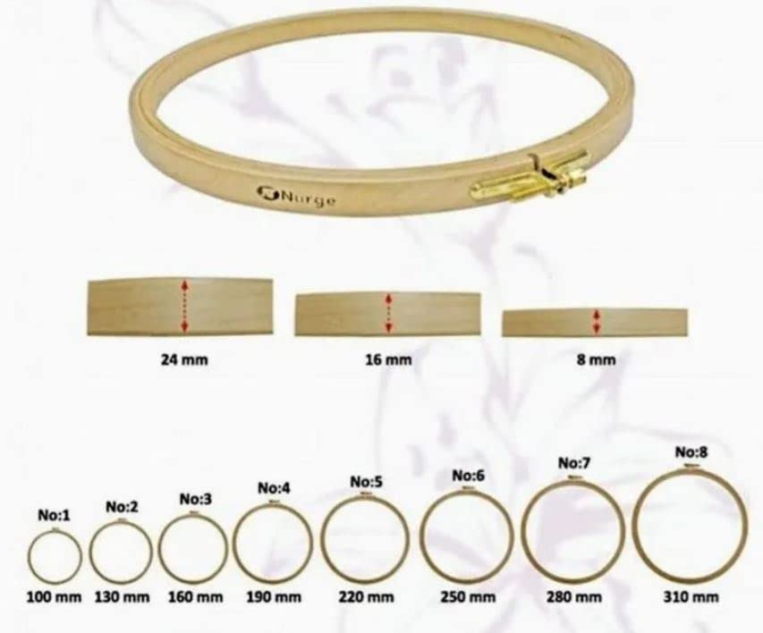 Premium Beech Wood Gold Clasp Embroidery Hoop 8mm (160mm = 6.29" ~ Approx 6")