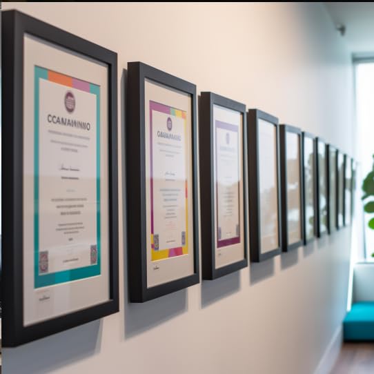 Framenow,8.5x11 Picture Frames Set of 3, Made of Real High Definition Glass and Solid Frame to Display Certificate or Pictures 8.5x11,To Wall and Tabletop Mounting, black. (8.5x11'')