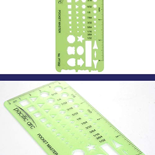 Pacific Arc Pocket Master Template Guide, Featuring Perfect Circles, Hexagons, Triangles, and Squares