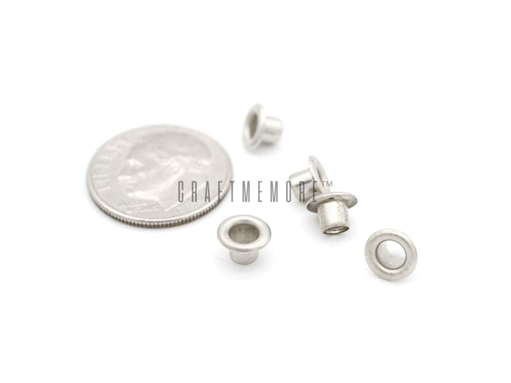 CRAFTMEMORE 1/8 Inch ID Grommets Eyelets 3MM Hole Self Backing Eyelet for Bead Cores, Clothes, Leather, Canvas 200pcs (Gold)