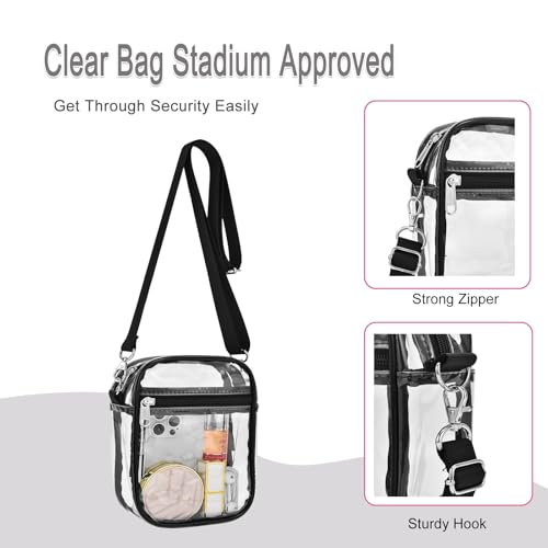 USPECLARE Clear Purse Stadium Clear Messenger Bag Stadium Approved for Men and Women Clear CrossBody Bag