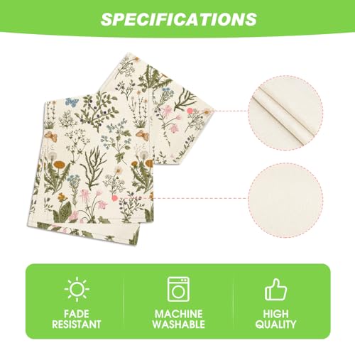 Mode Wildflowers Floral Spring Table Runner, Seasonal Summer Butterfly Kitchen Dining Table Decoration for Home Party 13x72 Inch