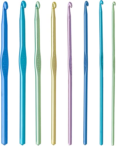 Boye Crochet Set Alum Sz Notion, Hook sizes: 3.125-6.5 mm, US D-K, Assorted