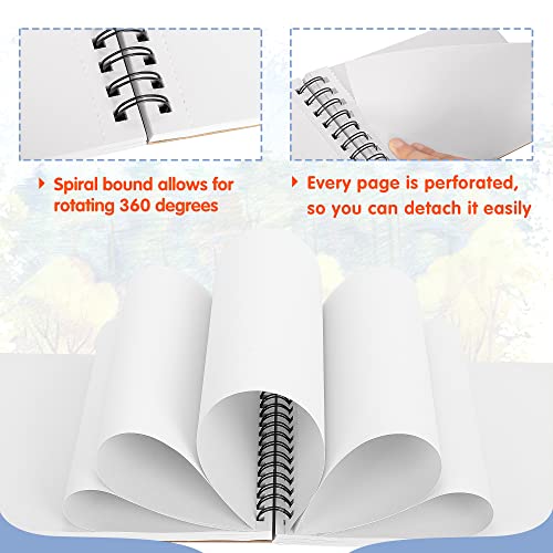 FIXSMITH 5.5"X8.5" Sketch Book | 80 Sheets (68 lb/100gsm) Sketchbook | Top Spiral Bound Artist Sketch Pad | Acid Free Drawing Pad | Ideal for Kids, Beginners, Artists & Painters | Bright White