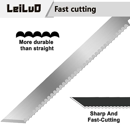 LEILUO 9-Inch Soft Material Cutting Reciprocating Saw Blades 2 Piece Stainless Steel Sawzall Blades for Cutting Meat Sponge Fiber with Storage Case
