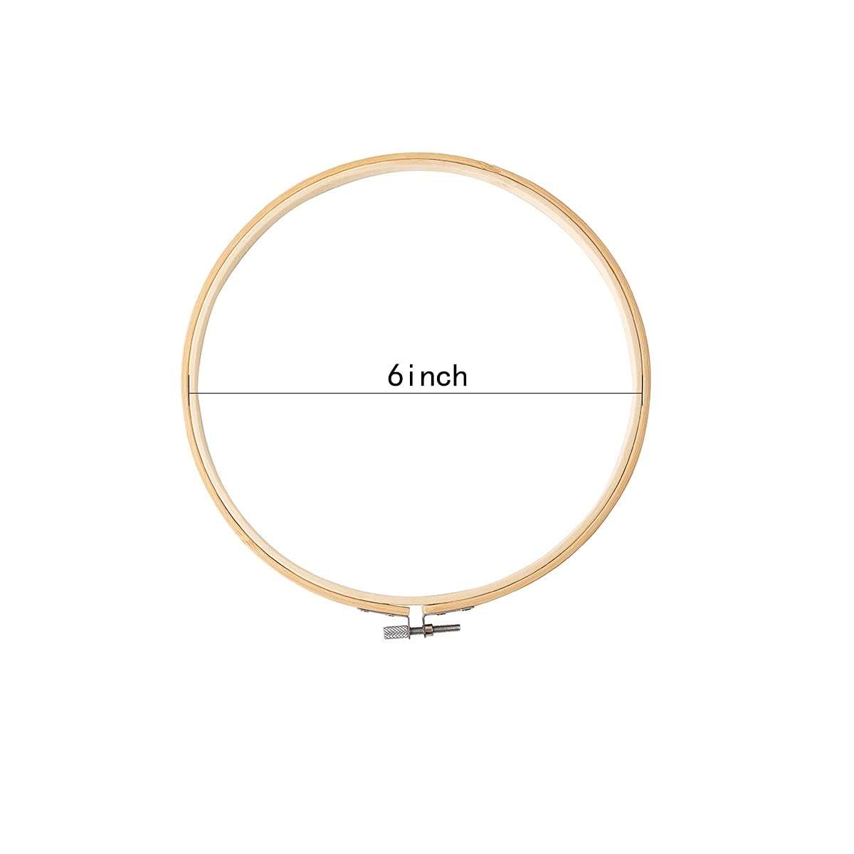 Matchne Embroidery Hoop 12PCS 6inch Cross Stitch Supplies & Needlework Supplies Easily Loosen/Tighten Bamboo Wooden Hoops for crafts (6 Inch X 12 PCS)