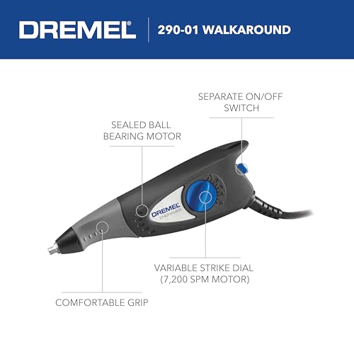 Dremel 120-Volt Engraver Rotary Tool with Stencils - Crafting Machine Perfect for DIY Personalizing and Engraving Leather, Metal, Glass, and Wood , Black, 290-02