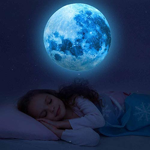 1138Pcs Glow in The Dark Stars, Glow in The Dark Moon for Ceiling Planets Space Wall Stickers Solar System Galaxy Wall Decals for Kids Boys Bedroom Living Room Decoration -Blue