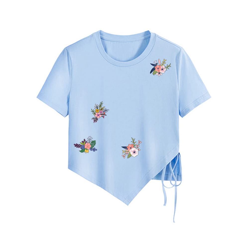 Flower Iron on Patches Heat Transfer Stickers for Clothing Cute Floral Applique for T Shirts Bags Decorations 57 Pcs Iron on Vinyl Decals for Household Irons or Heat Press Machine