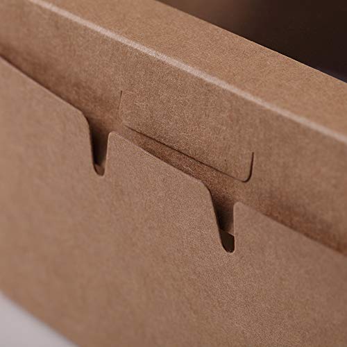 Kraft Paper Bakery Boxes - 50-Pack Single Pastry Box 4-Inch, Packaging with Clear Display Window, Donut, Mini Cake, Pie Slice, Dessert Disposable Take-Out Container, Brown, 4 x 2.3 x 4 Inches