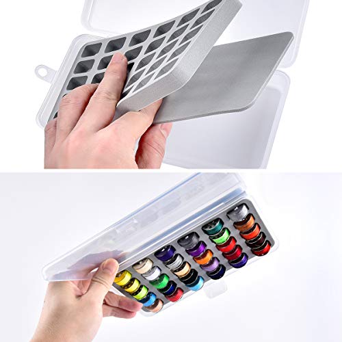 Bobbin Holder Storage Case Sewing Box Thread Organizer Holds 60pcs Bobbins for Brother Sewing Machine- 2pack(Box Only)