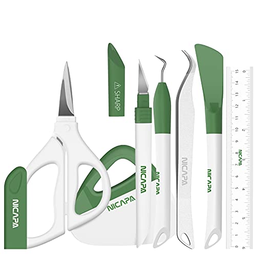 Nicapa Basic Tool Set Craft Weeding Vinyl Cardstock Crafting Tools Kit for Silhouette/Siser/Oracal 631 651 751 Vinyl-Green