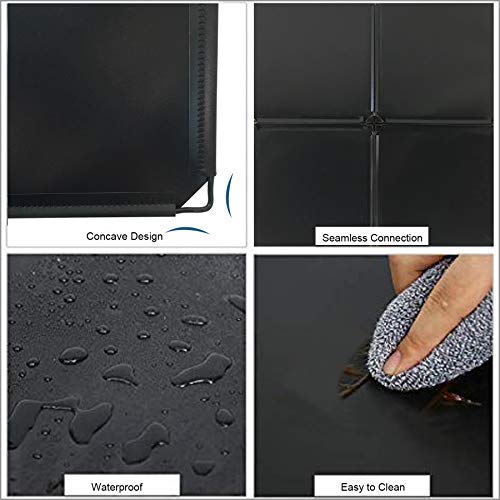 C&AHOME Cube Storage, 2-Cube Organizer Units, Plastic Closet Storage Shelves, DIY Book Shelf, Modular Bookcase, Cabinet Ideal for Bedroom, Living Room, Home Office, 12.4" L x 12.4" W x 24.8" H Black